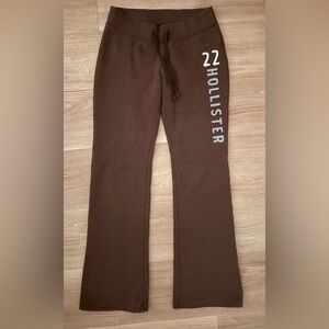 Brown hollister flared sweat pants